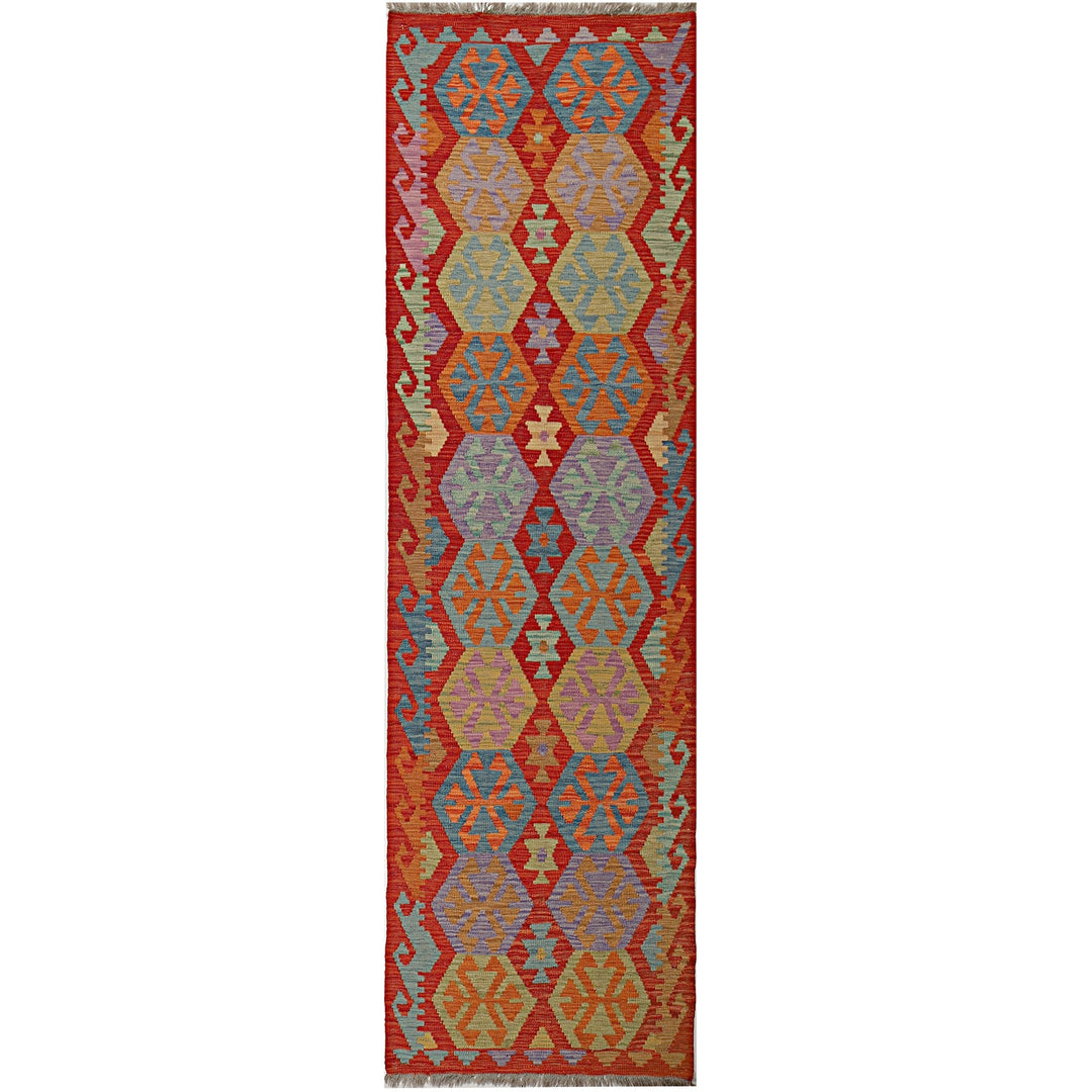 Afghan Kilim Rug 2'7" x 9'5" Flat-Weave
