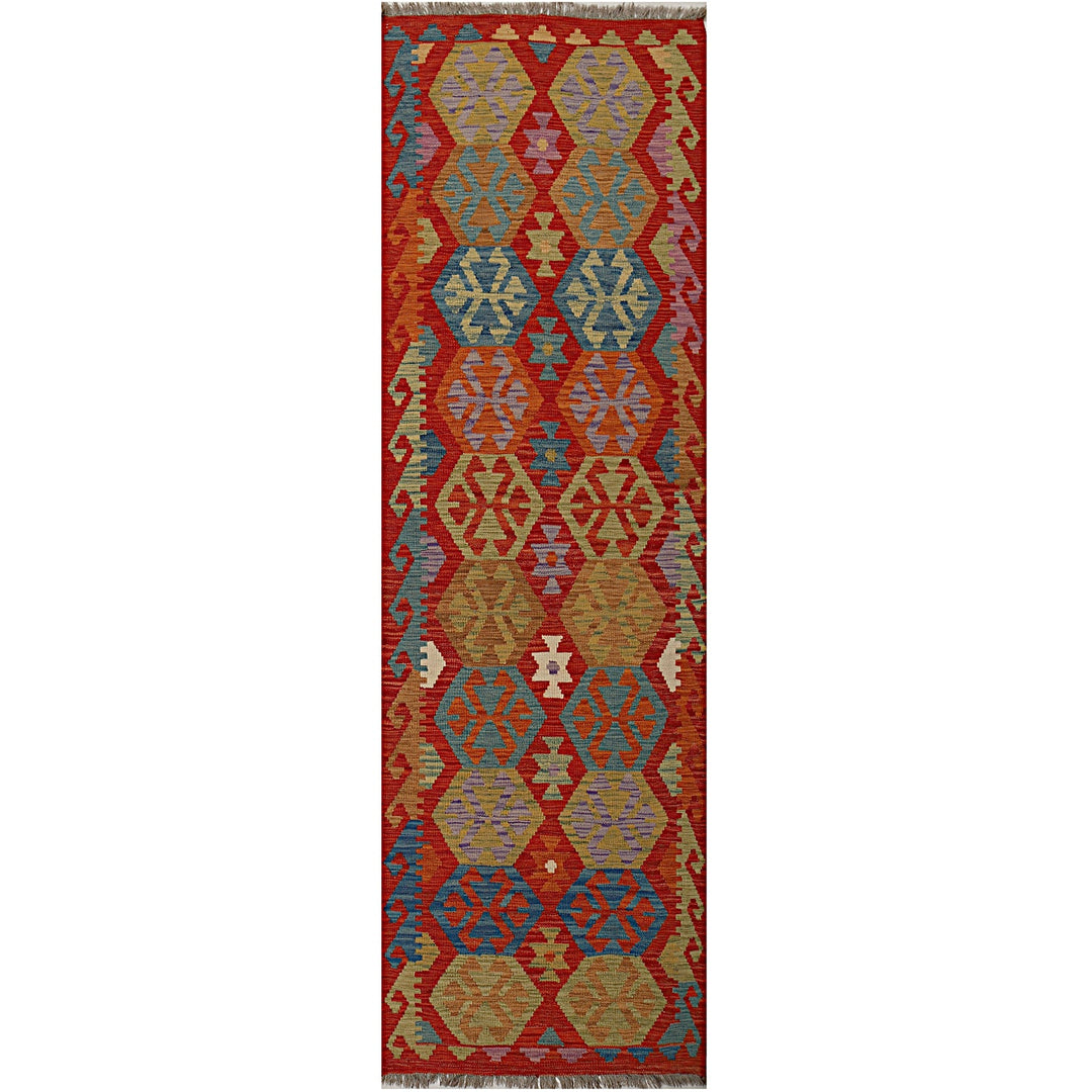 Afghan Kilim Rug 2'7" x 9'4" Flat-Weave