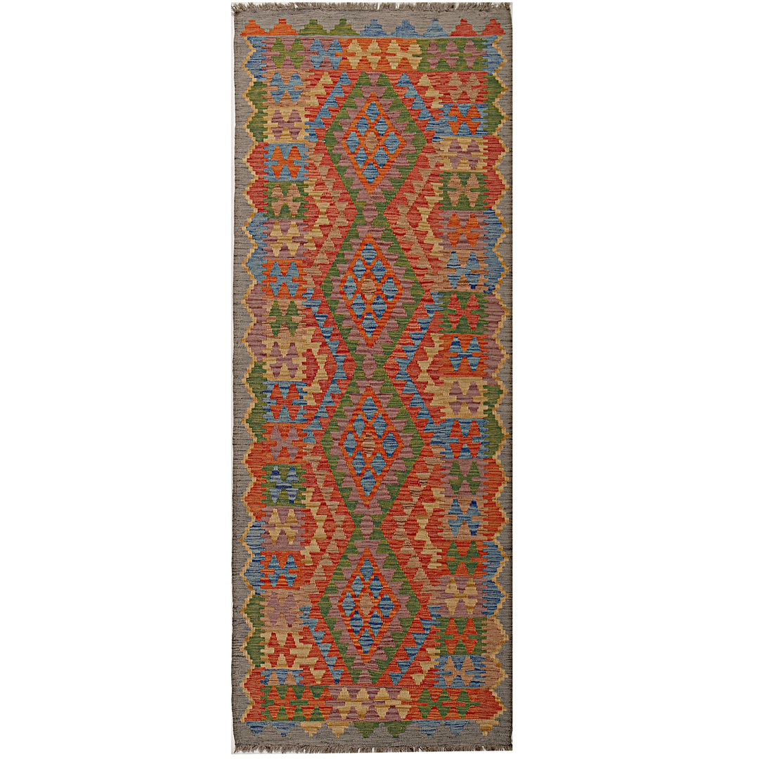Afghan Kilim Rug 2'8" x 7'9" Flat-Weave