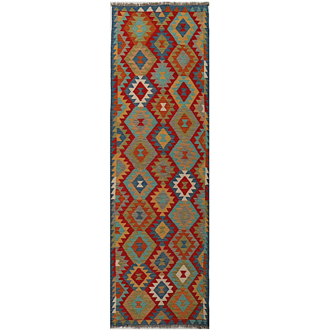 Afghan Kilim Rug 2'7" x 10'1" Flat-Weave