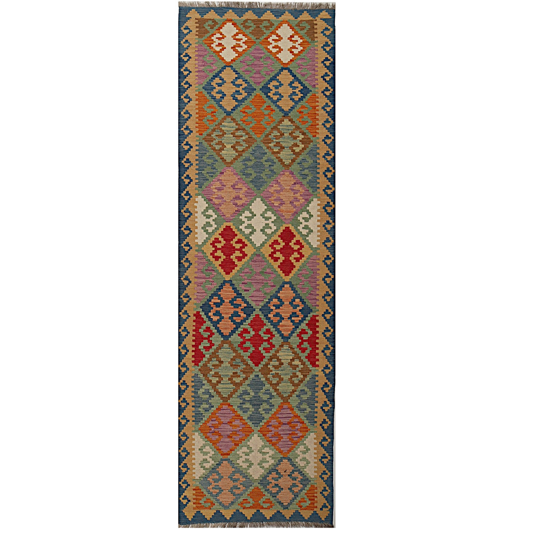 Afghan Kilim Rug 2'8" x 9'6" Flat-Weave