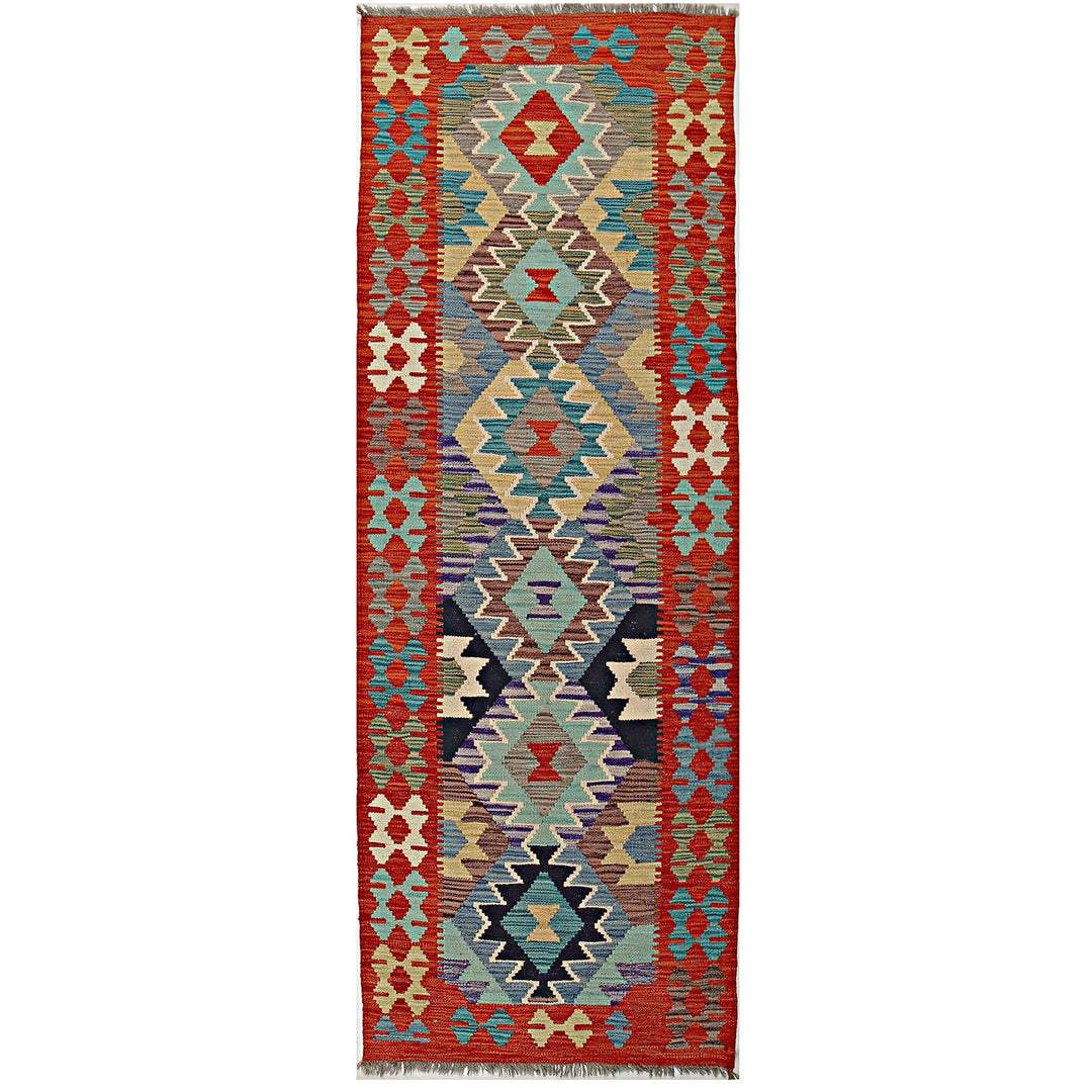 Afghan Kilim Rug 2'6" x 7'8" Flat-Weave