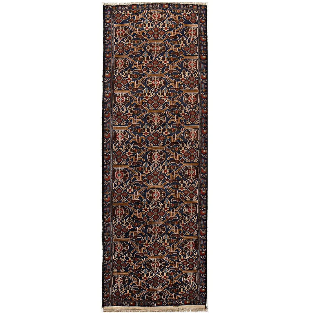 Afghan Zikini Runner Rug 2'7" x 8'5" Hand-Knotted