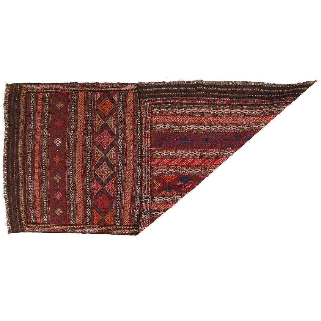 Afghan Laghari Kilim Rug 4'2" x 7'6" Flat-Weave detail