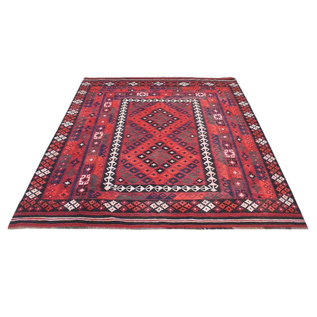 Afghan Maimana Kilim Rug 6'5" x 8'3" Flat-Weave