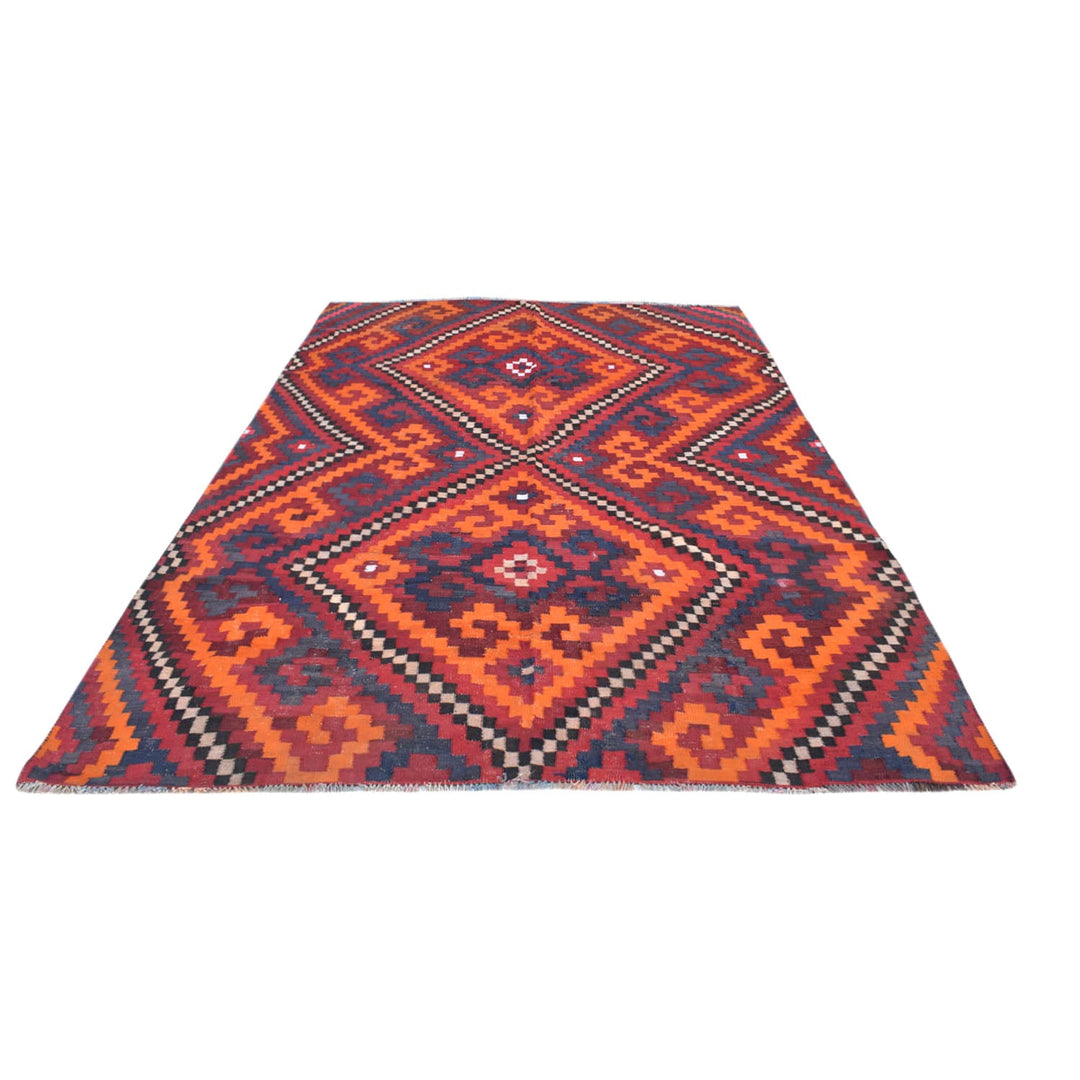 Afghan Maimana Kilim Rug 7'1" x 9'8" Flat-Weave