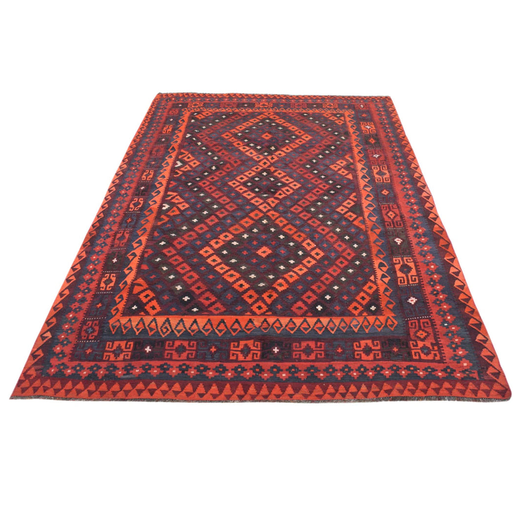 Afghan Maimana Kilim Rug 6'8" x 10'2" Flat-Weave