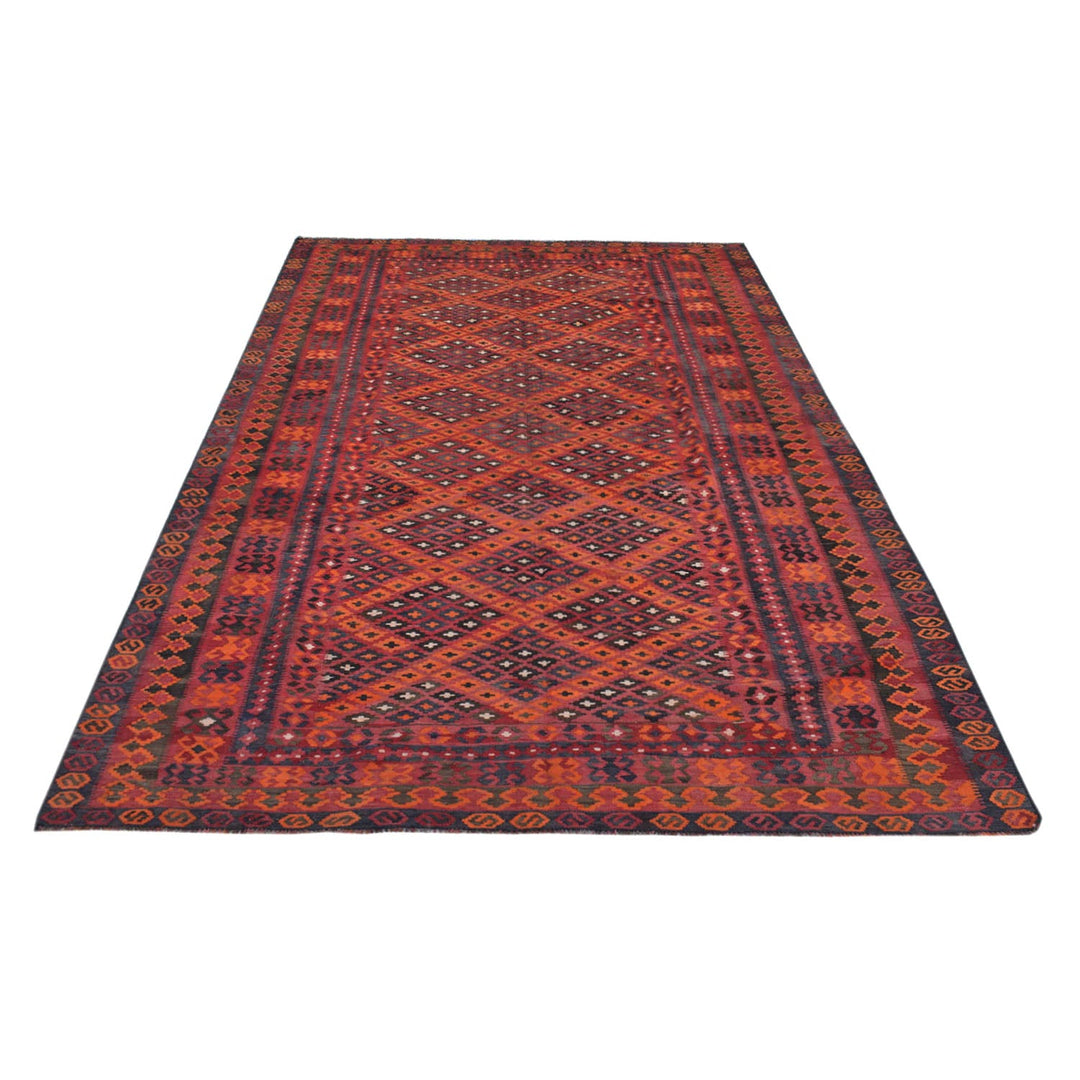 Afghan Maimana Kilim Rug 7'3" x 12'1" Flat-Weave