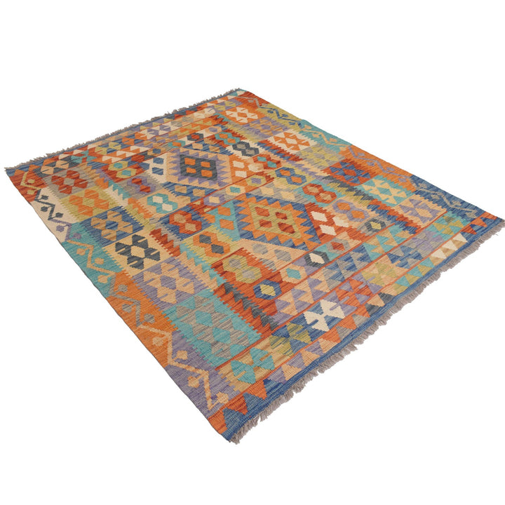 Vegetable Kilim 5'3" x 6'3" - No. AL76447