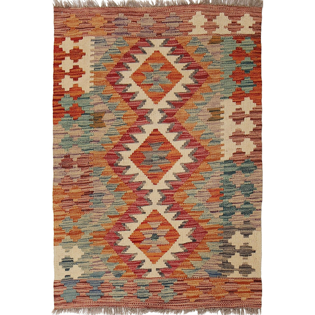 Afghan Kilim Rug 2'5" x 3'8" Flat-Weave