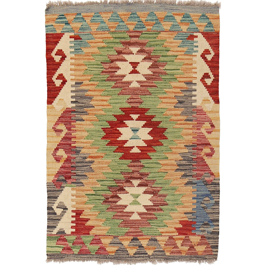 Afghan Kilim Rug 2'5" x 3'8" Flat-Weave