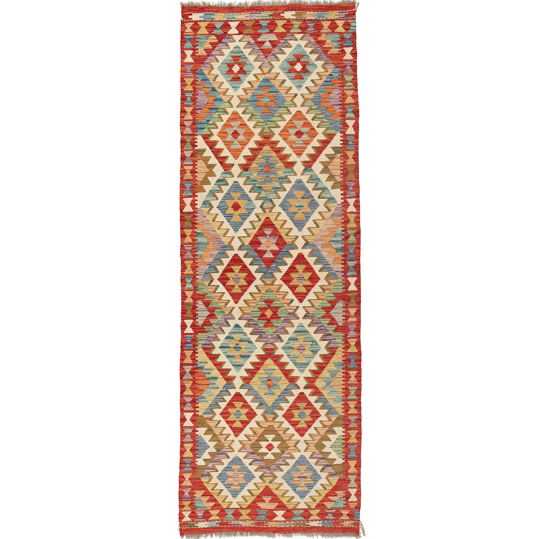Afghan Kilim Rug 2'6" x 8'2" Flat-Weave