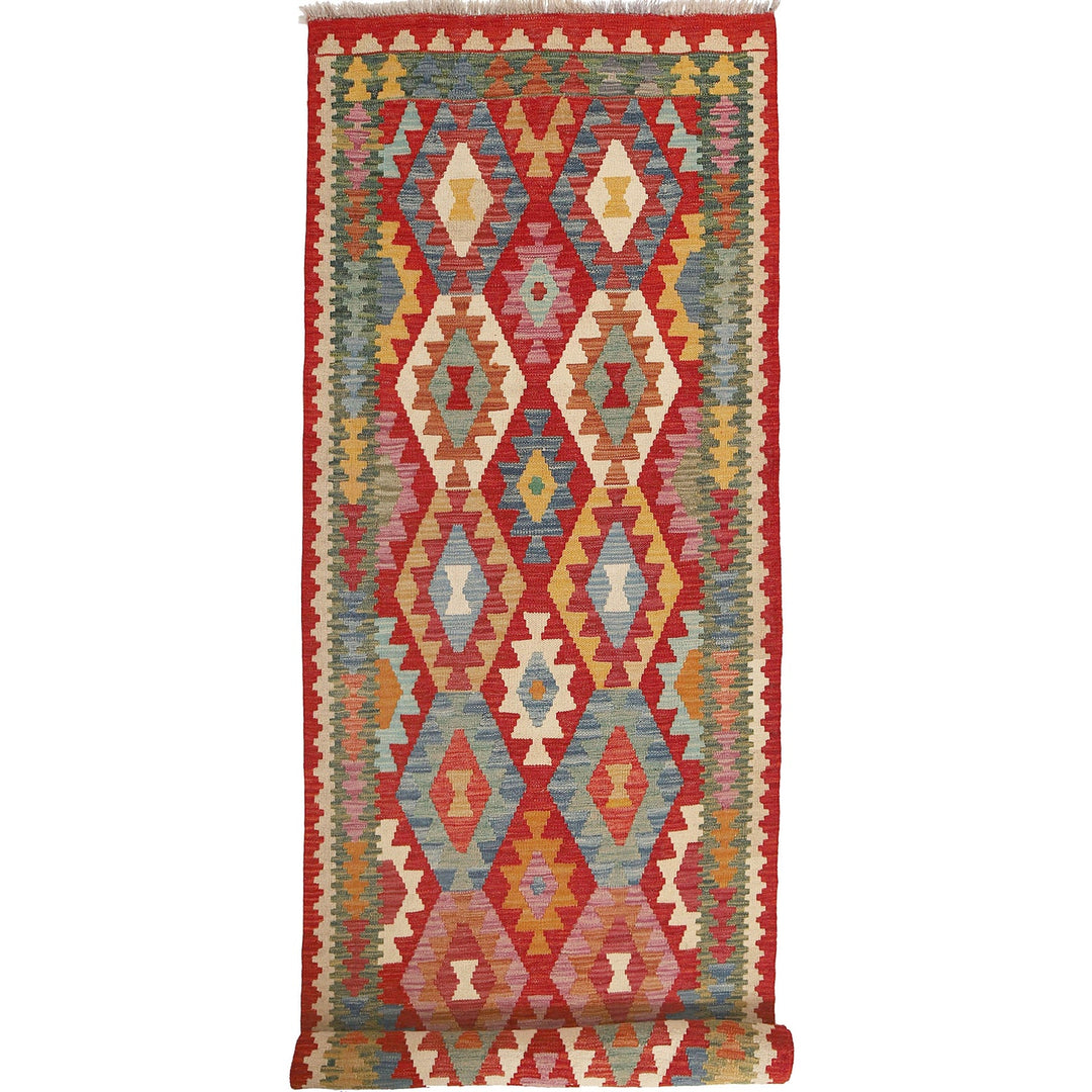 Afghan Kilim Rug 3'0" x 9'6" Flat-Weave