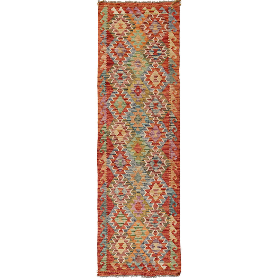 Afghan Kilim Rug 2'5" x 9'4" Flat-Weave