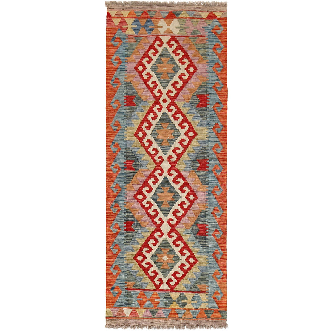 Afghan Kilim Rug 2' x 5'9" Flat-Weave